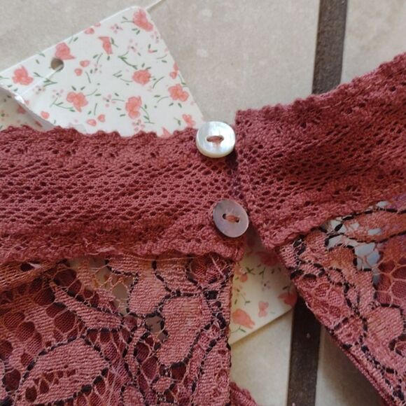 NWT Free People Lace Secret Origins Tunic Dusty Mauve size XS - Picture 9 of 13